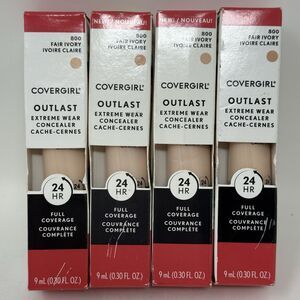 4 x Covergirl Outlast Extreme Wear Concealer, 800 Fair Ivory, Full Coverage New